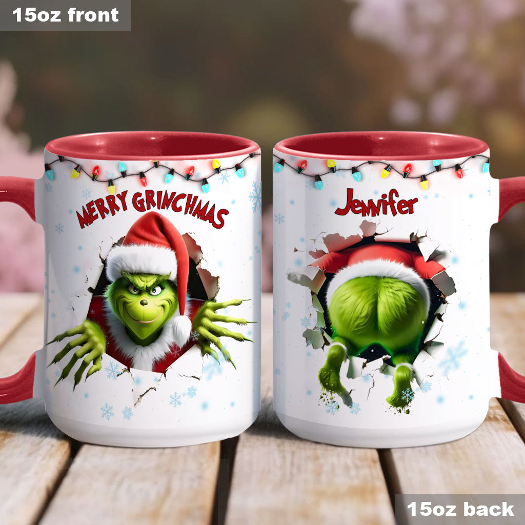 Personalized Merry Grinchmas Accent Mug Custom Name Gift