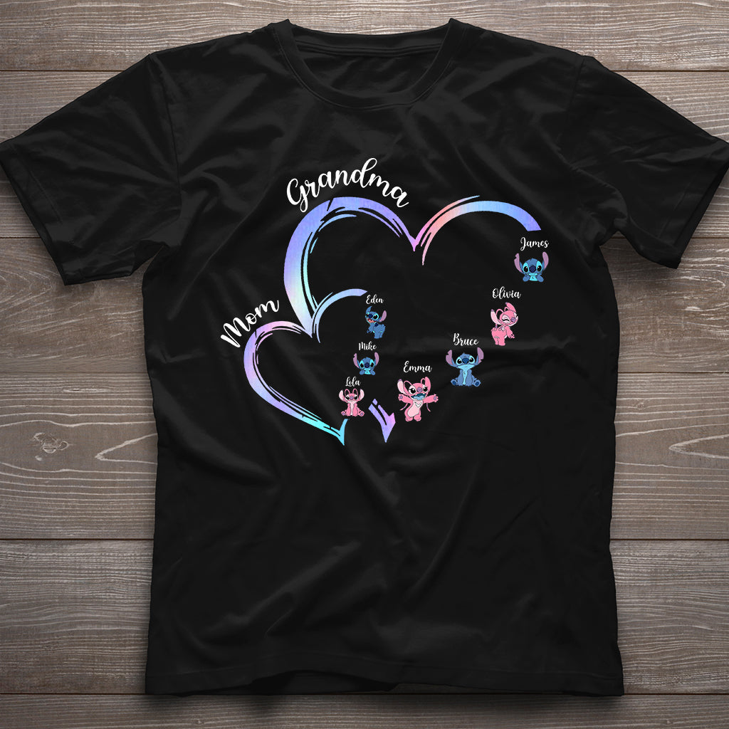 Personalized Grandma T-Shirt & Hoodie with Ohana Design for Family Gifts