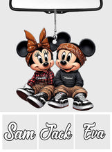Load image into Gallery viewer, Personalized Couple Mouse Car Ornament Custom Names Gift
