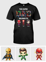 Load image into Gallery viewer, Personalized Super Dad T-shirt Custom Names Gift for Father's Day
