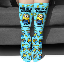 Load image into Gallery viewer, Personalized Minion Socks Custom Name Fun Gift for Kids
