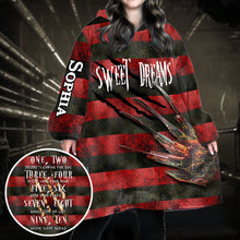 Load image into Gallery viewer, Personalized Sweet Dreams Blanket Hoodie Custom Name Gift for Halloween
