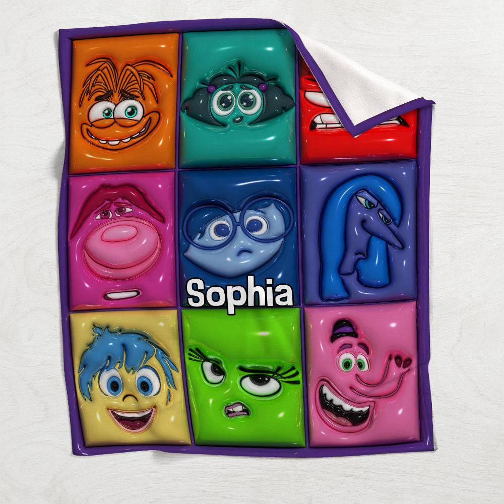Personalized Flannel Blanket with Emotions Design for Kids