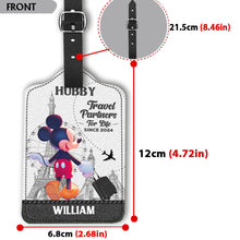 Load image into Gallery viewer, Personalized Leather Luggage Tag Travel Partners Gift for Couples
