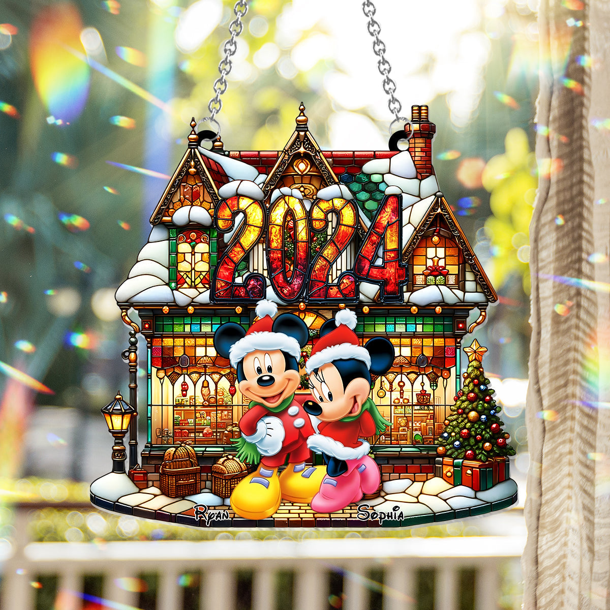 Personalized Christmas Suncatcher Ornament Custom Name Gift