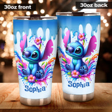 Load image into Gallery viewer, Personalized Blue Ohana Tumbler Custom Name Cool Summer Gift
