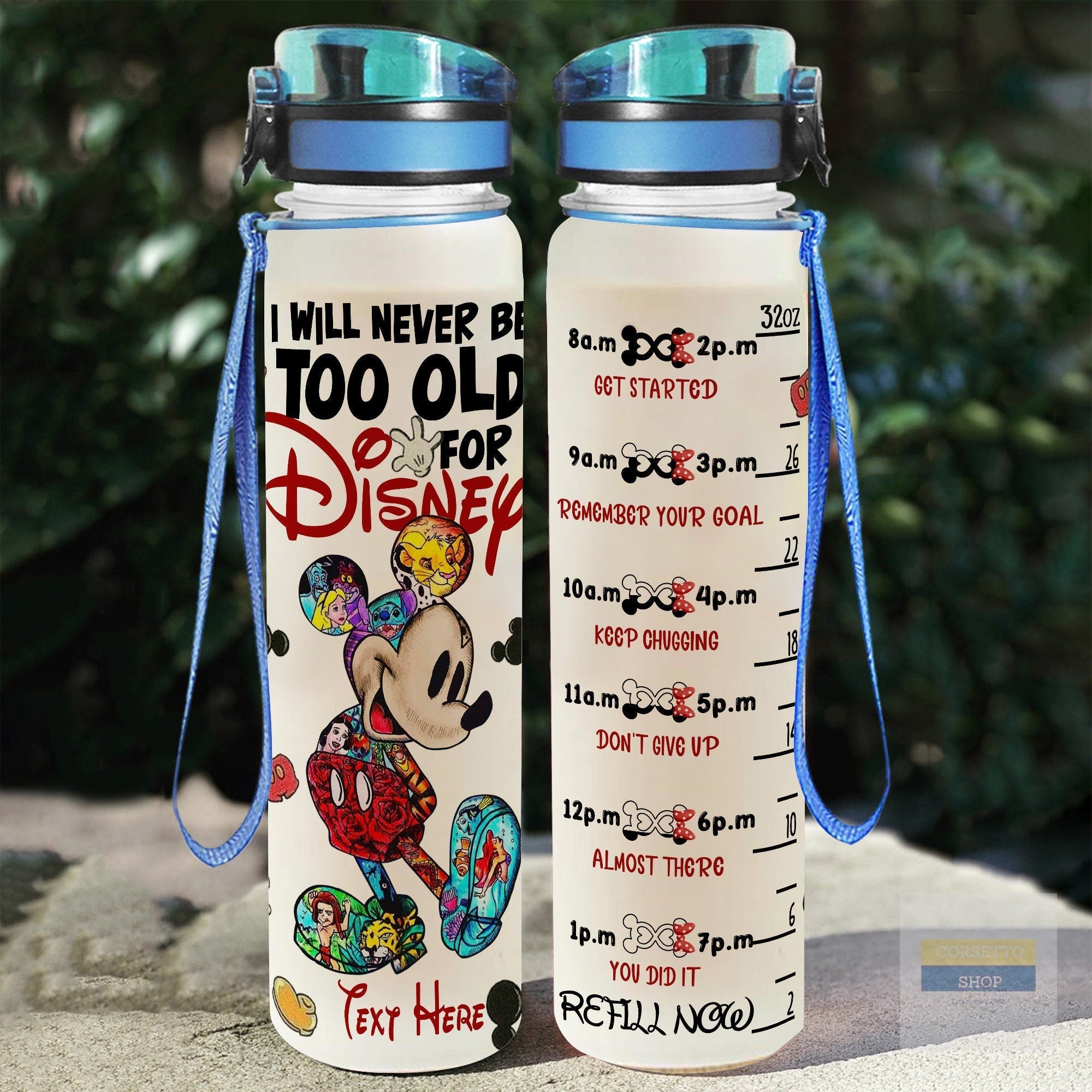 Personalized Disney Water Tracker Bottle with Fruit Infuser for Kids