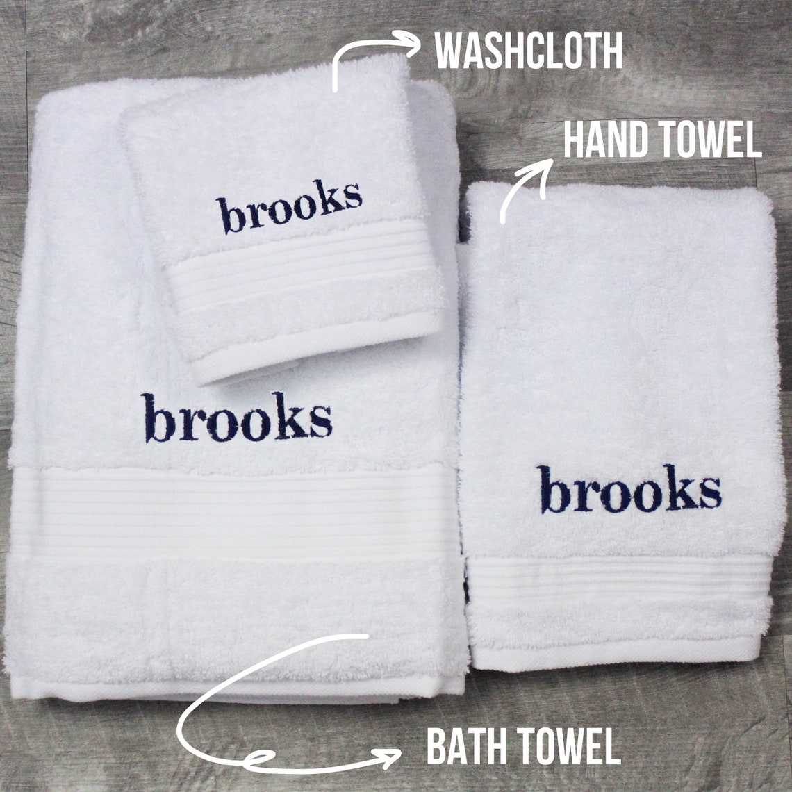 Personalized Family Towel Custom Name Monogram Gift