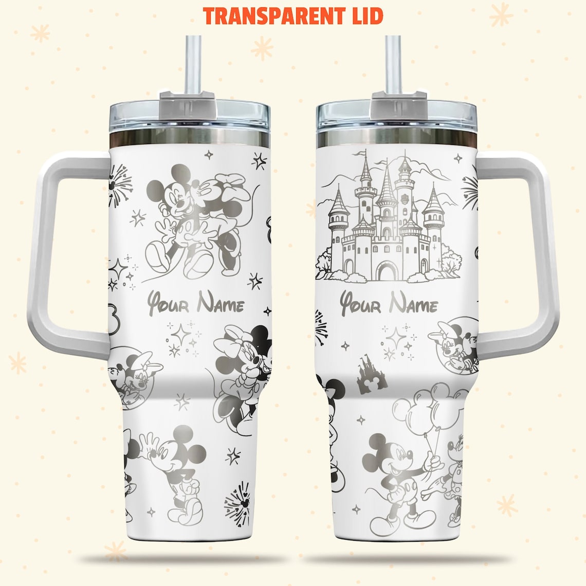 Personalized Mouse Tumbler with Handle Custom Name Gift for Kids