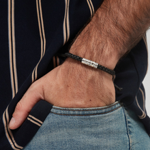 Load image into Gallery viewer, Personalized Adjustable Leather Bracelet Custom Name Gift for Dad
