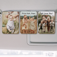 Load image into Gallery viewer, Personalized Photo Car Visor Clip Custom Gift for Dad
