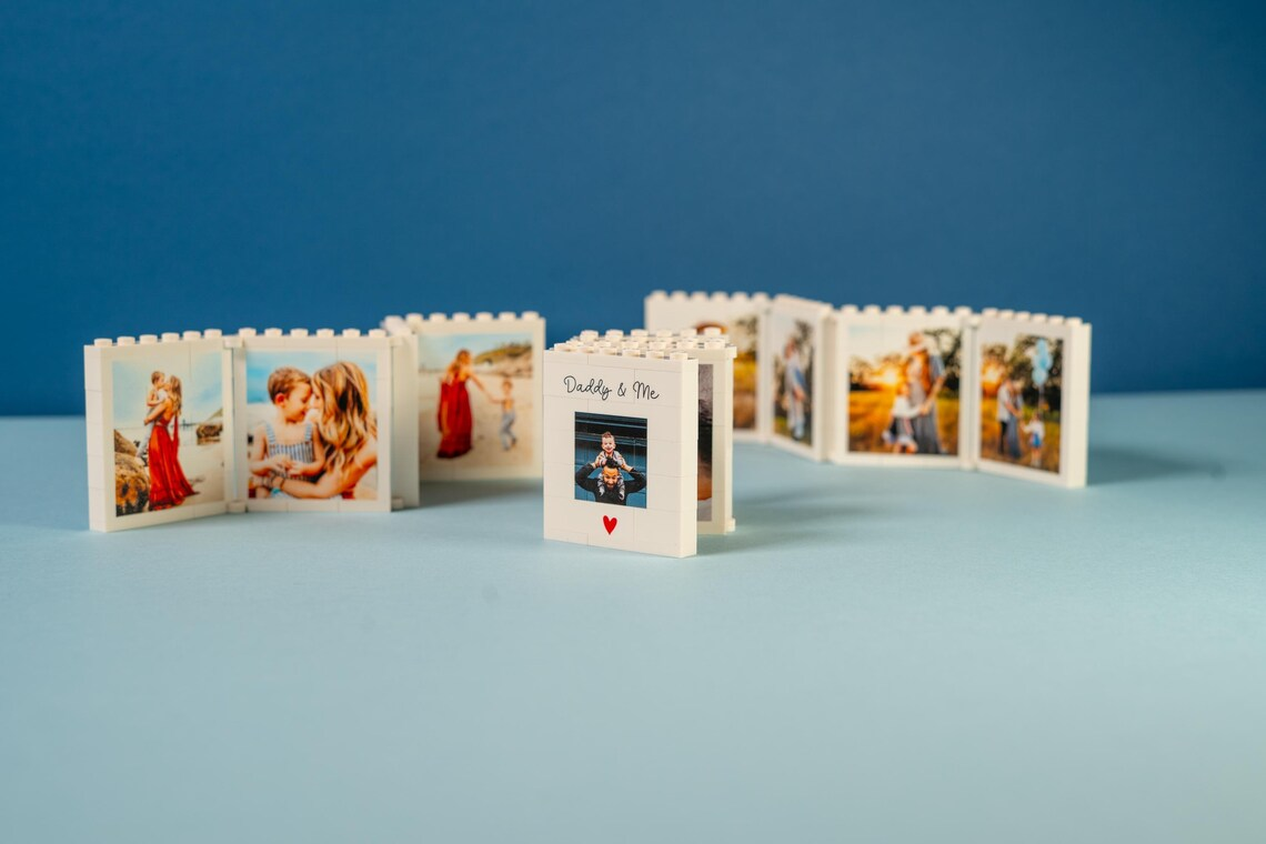 Custom Photo Fold-Out Brick Frame Gift for Dad Father's Day