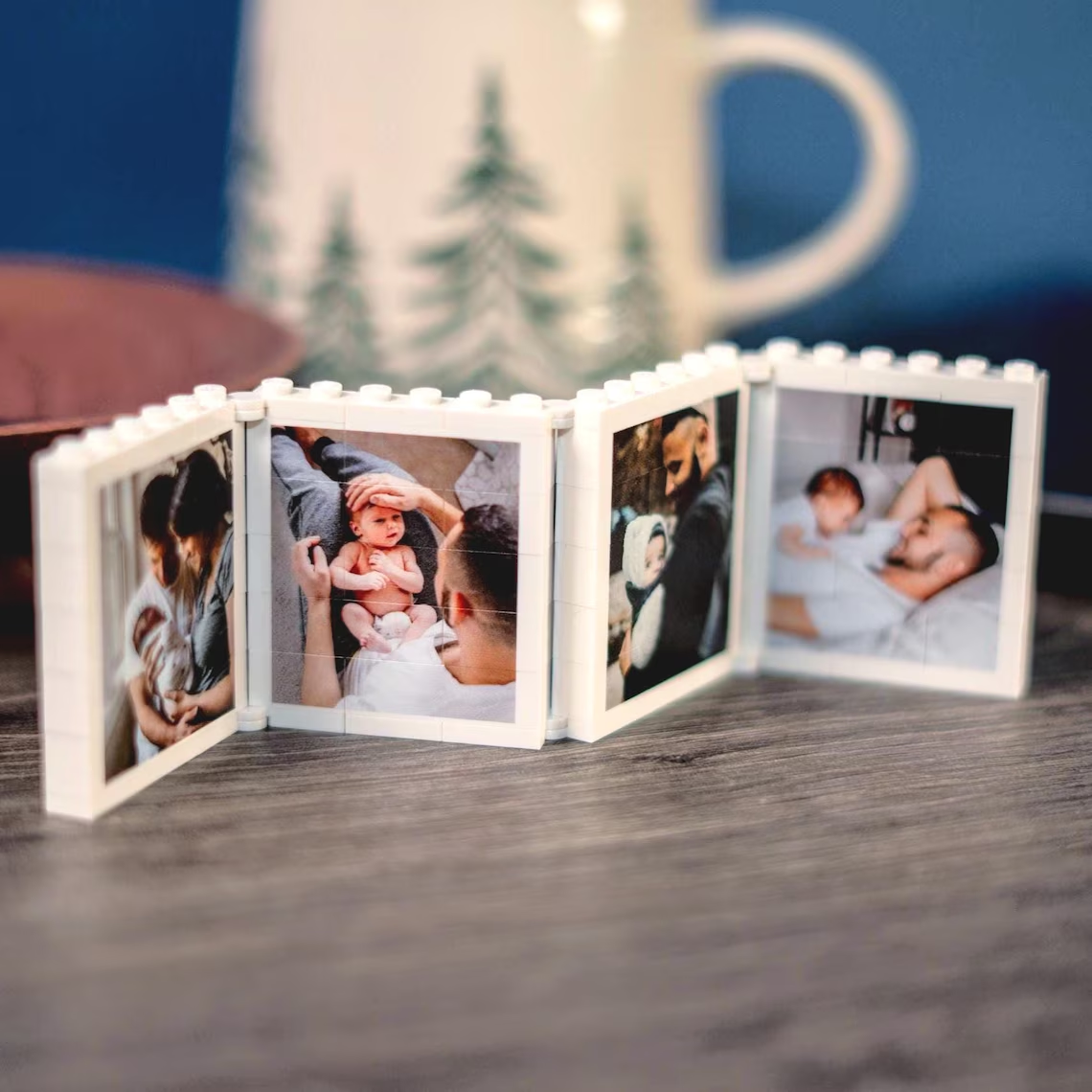 Custom Photo Fold-Out Brick Frame Gift for Dad Father's Day