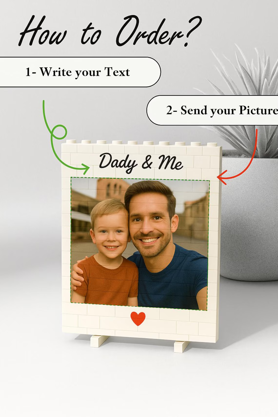 Custom Photo Building Blocks Gift for Dad Father's Day Keepsake