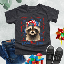 Load image into Gallery viewer, Personalized Kids T-Shirt with Raccoon Design for 4th of July
