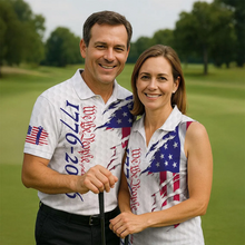 Load image into Gallery viewer, Personalized Patriotic Golf Polo Shirt USA Flag Gift for Dad
