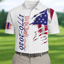 Load image into Gallery viewer, Personalized Patriotic Golf Polo Shirt USA Flag Gift for Dad

