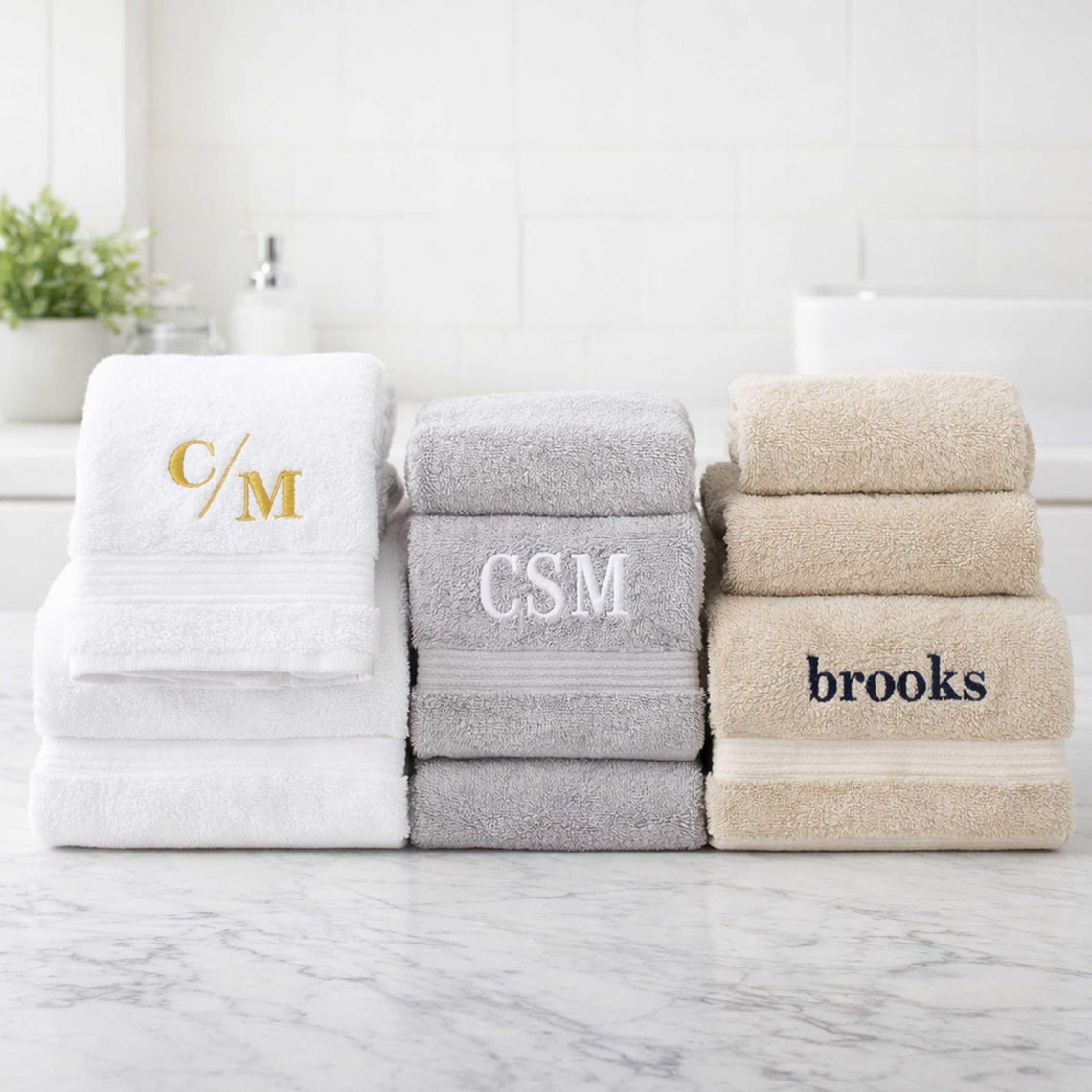Personalized Family Towel Custom Name Monogram Gift