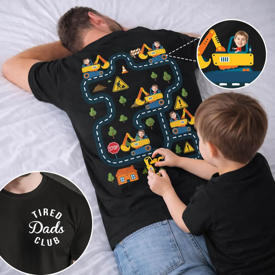 Personalized T-Shirt for Dads Club Custom Kid Photo Gift