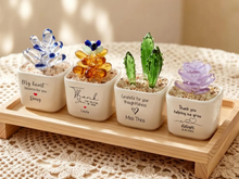 Load image into Gallery viewer, Personalized Glass Plant Pot Custom Name Gift for Teacher
