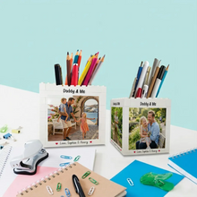 Load image into Gallery viewer, Custom Photo Brick Pencil Pot Personalized Gift for Dad
