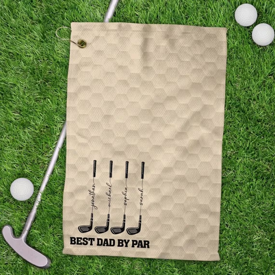 Personalized Golf Towel Custom Name Best Dad Gift for Golfers