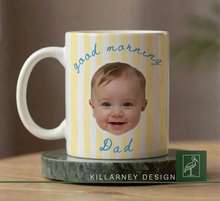 Load image into Gallery viewer, Custom Photo Baby Face Mug Personalized Gift for New Dad
