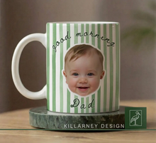 Load image into Gallery viewer, Custom Photo Baby Face Mug Personalized Gift for New Dad
