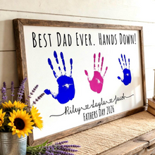 Load image into Gallery viewer, Personalized Handprint Sign Custom Gift for Dad Father's Day
