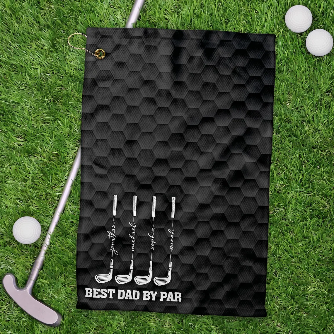 Personalized Golf Towel Custom Name Best Dad Gift for Golfers