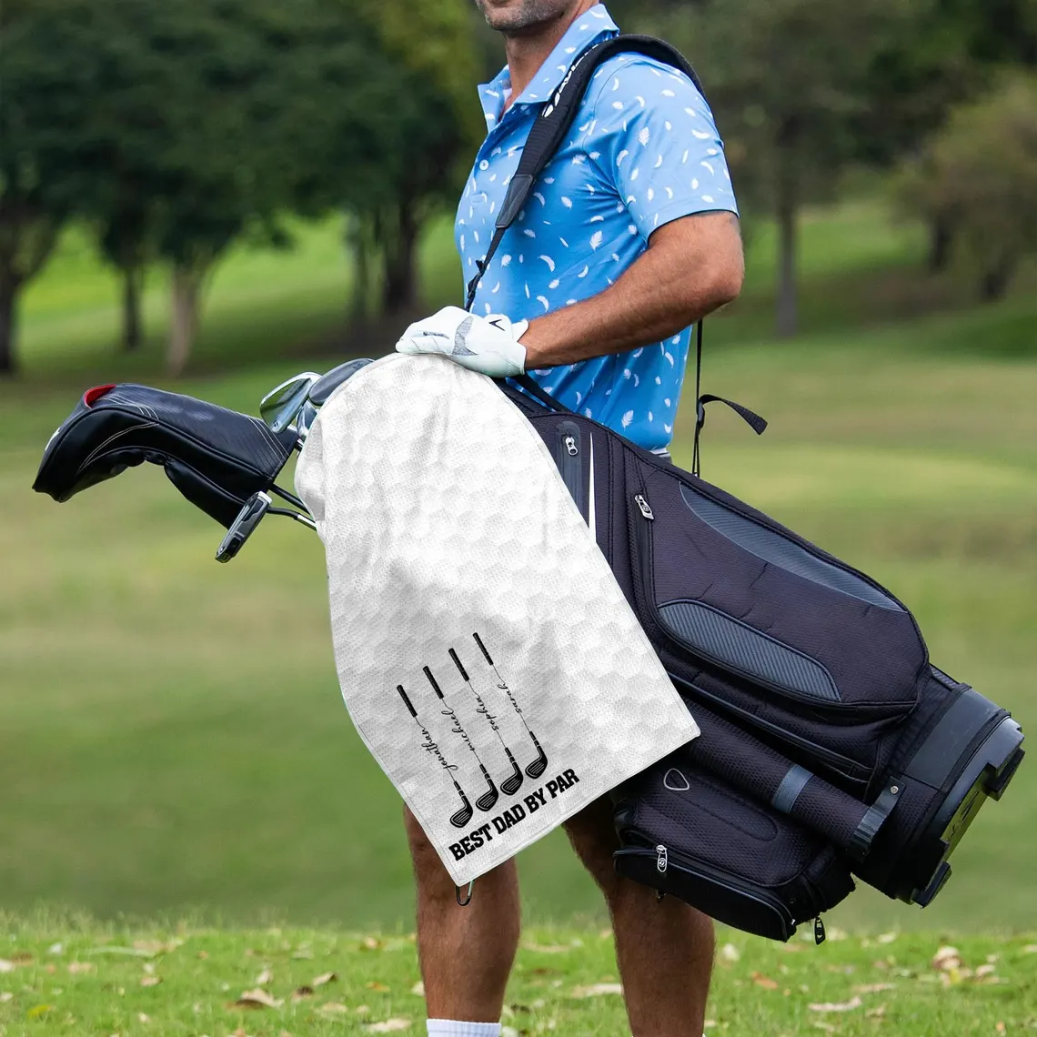 Personalized Golf Towel Custom Name Best Dad Gift for Golfers