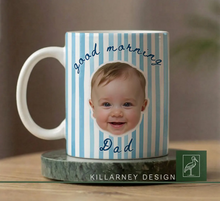 Load image into Gallery viewer, Custom Photo Baby Face Mug Personalized Gift for New Dad
