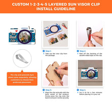 Load image into Gallery viewer, Personalized Photo Car Visor Clip Custom Gift for Dad

