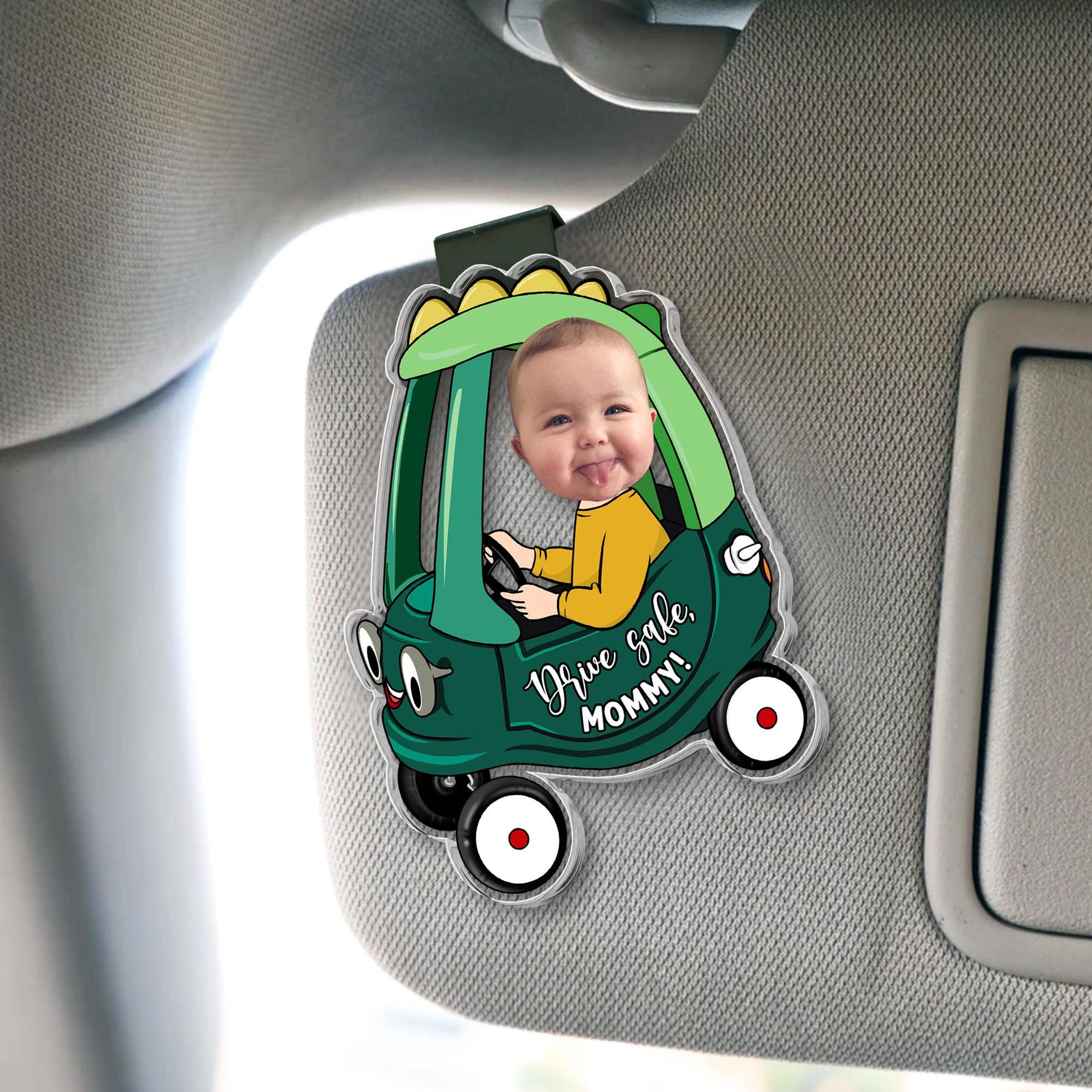 Personalized Photo Car Visor Clip Custom Gift for Dad