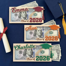 Load image into Gallery viewer, Personalized Class Of 2026 Wood Money Holder Graduation Gift
