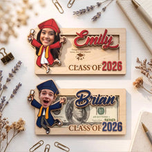 Load image into Gallery viewer, Personalized Graduation Wood Money Holder Class of 2026 Gift
