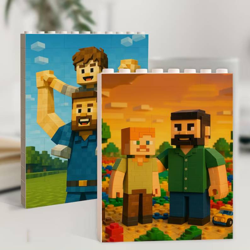 Personalized Photo Building Blocks Custom Gift for Dad