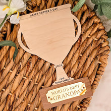 Load image into Gallery viewer, Personalized Handprint Wood Sign Gift for Dad Grandpa
