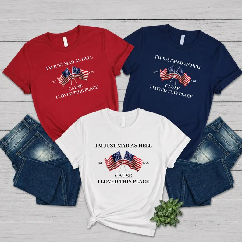 Personalized American Flag Shirt Custom Year for 4th of July