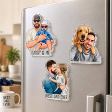 Load image into Gallery viewer, Personalized Acrylic Fridge Magnet Custom Photo Gift for Dad

