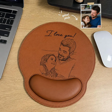 Load image into Gallery viewer, Personalized Photo Sketch Mouse Mat Custom Gift for Dad
