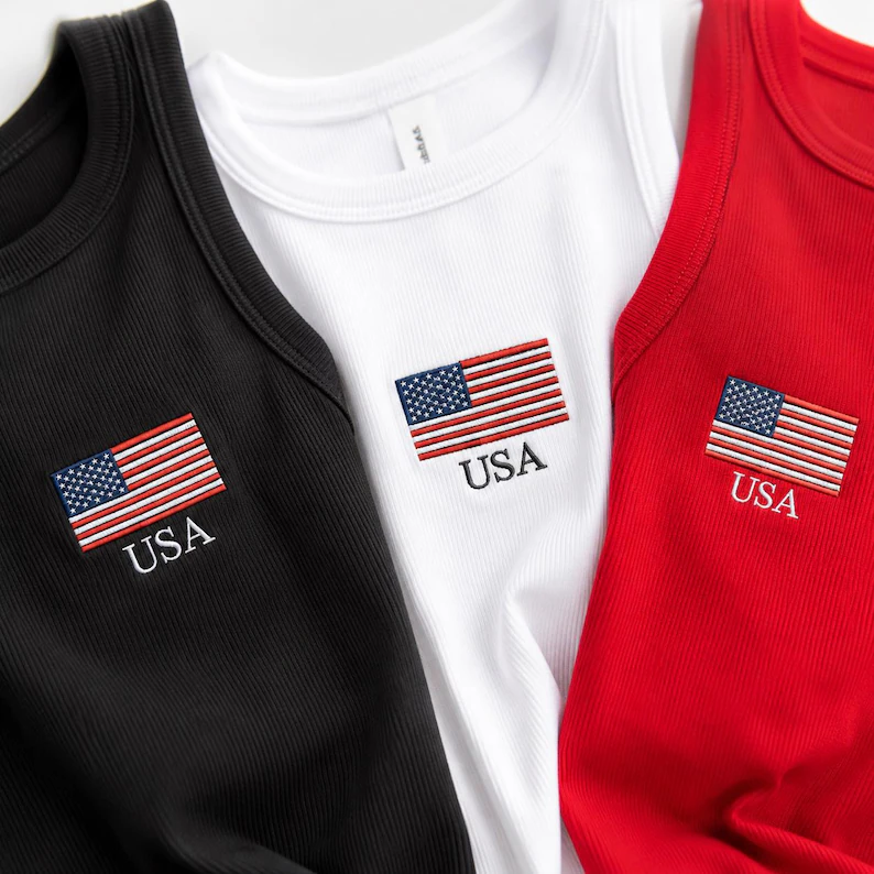 Custom Patriotic American Flag Tank Top Gift for Dad
