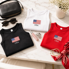Load image into Gallery viewer, Custom Patriotic American Flag Tank Top Gift for Dad
