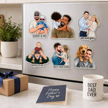 Load image into Gallery viewer, Personalized Acrylic Fridge Magnet Custom Photo Gift for Dad
