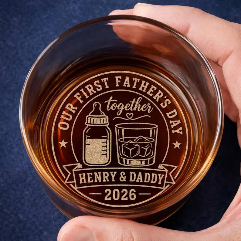 Personalized Engraved Whiskey Glass Custom Dad Gift for Father's Day