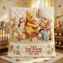 Load image into Gallery viewer, Personalized Winnie the Pooh Blanket 100th Anniversary Gift for Family
