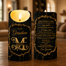 Load image into Gallery viewer, Personalized Flameless LED Candle Custom Golden Alphabet Art Gift for Grandson
