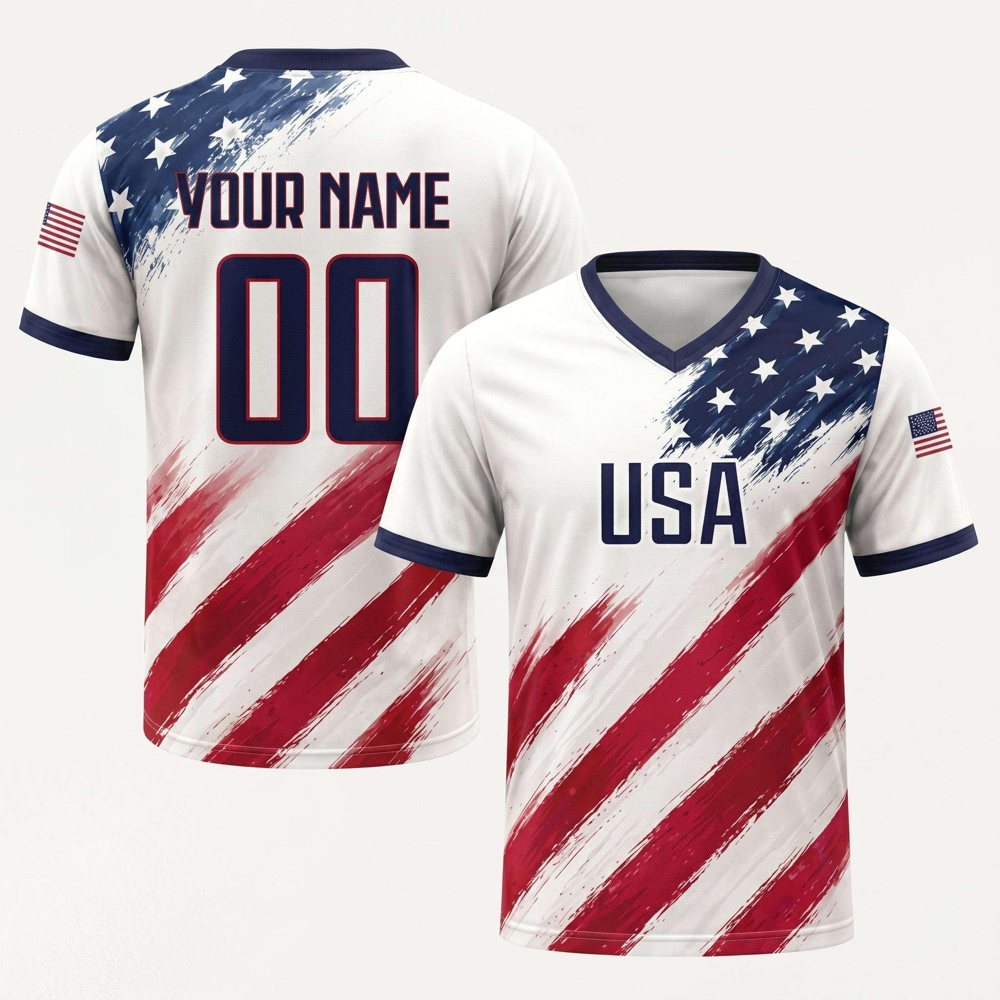Personalized USA Flag Soccer Jersey Custom Name Number Gift for Sports Fans