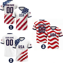 Load image into Gallery viewer, Personalized USA Flag Soccer Jersey Custom Name Number Gift for Sports Fans
