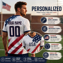 Load image into Gallery viewer, Personalized USA Flag Soccer Jersey Custom Name Number Gift for Sports Fans
